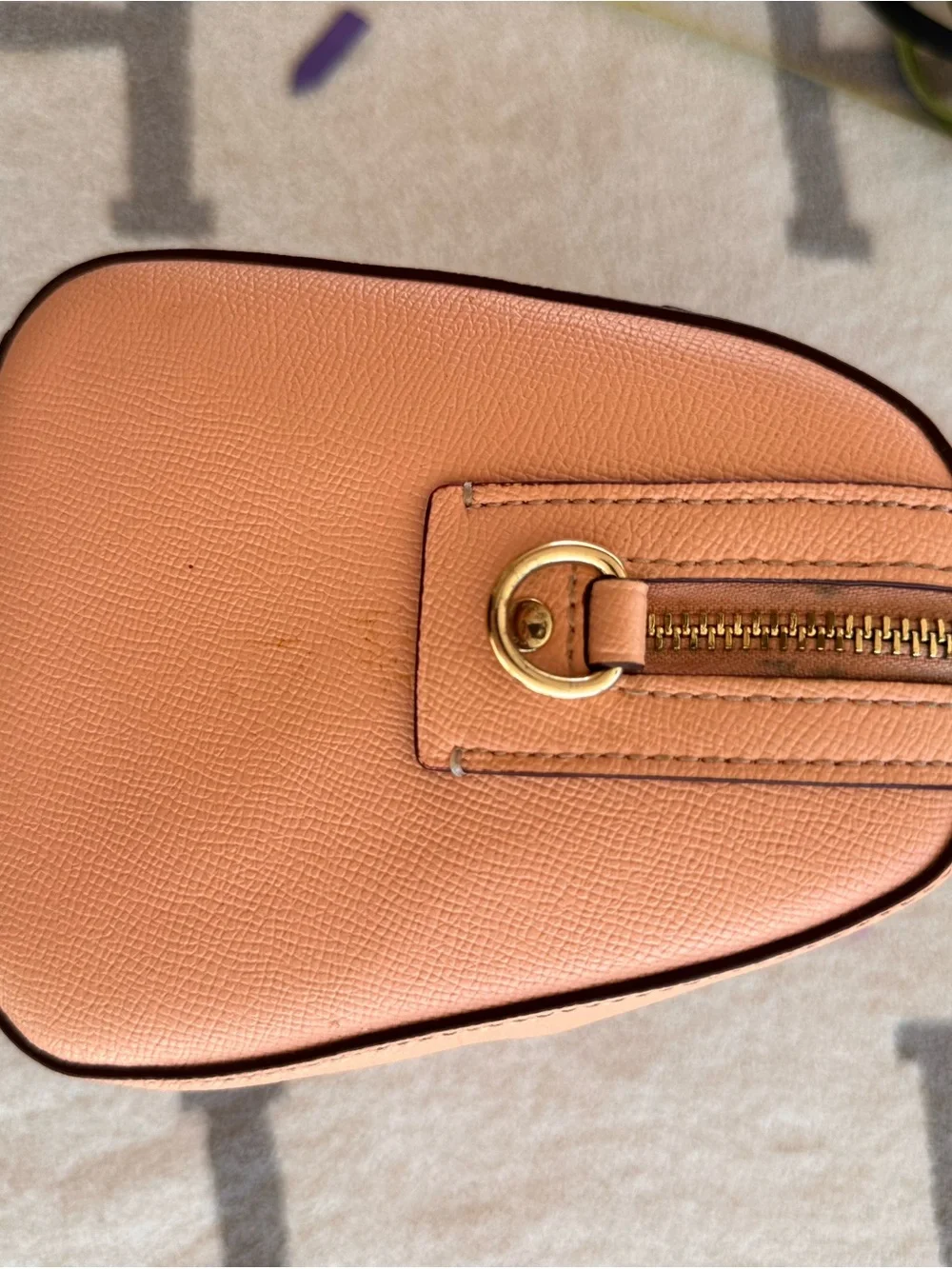 Coach Pebbled Leather Satchel in Peach Rowan 2022